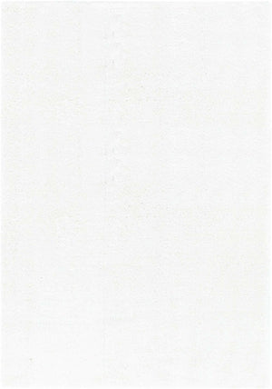 Snow White 7' 1 x 10' Solo Rectangle Area Rug Thick Soft Touch Fluffy & Plush Shaggy Pile