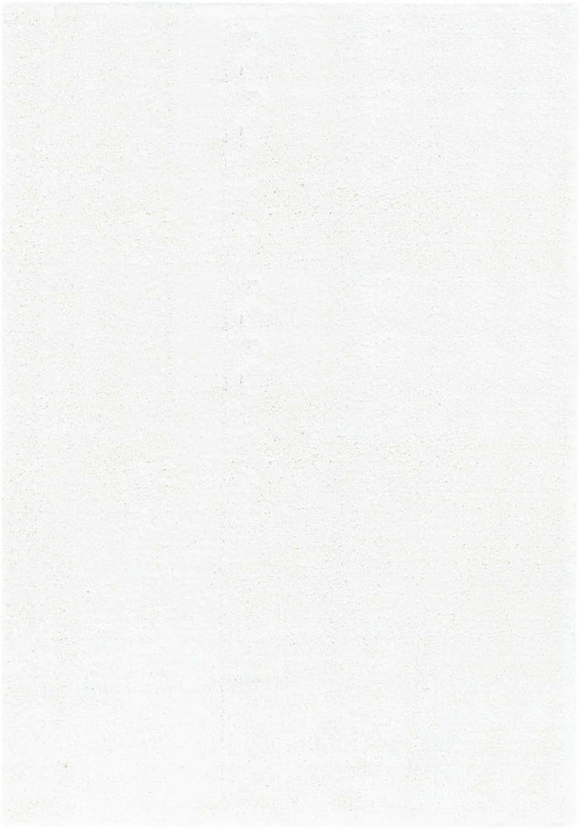 Snow White 7' 1 x 10' Solo Rectangle Area Rug Thick Soft Touch Fluffy & Plush Shaggy Pile