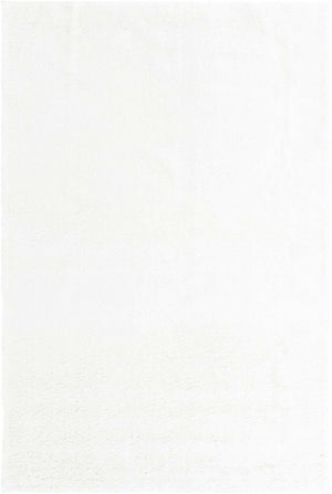 Snow White 6' 1 x 9' Solo Rectangle Area Rug Thick Soft Touch Fluffy & Plush Shaggy Pile