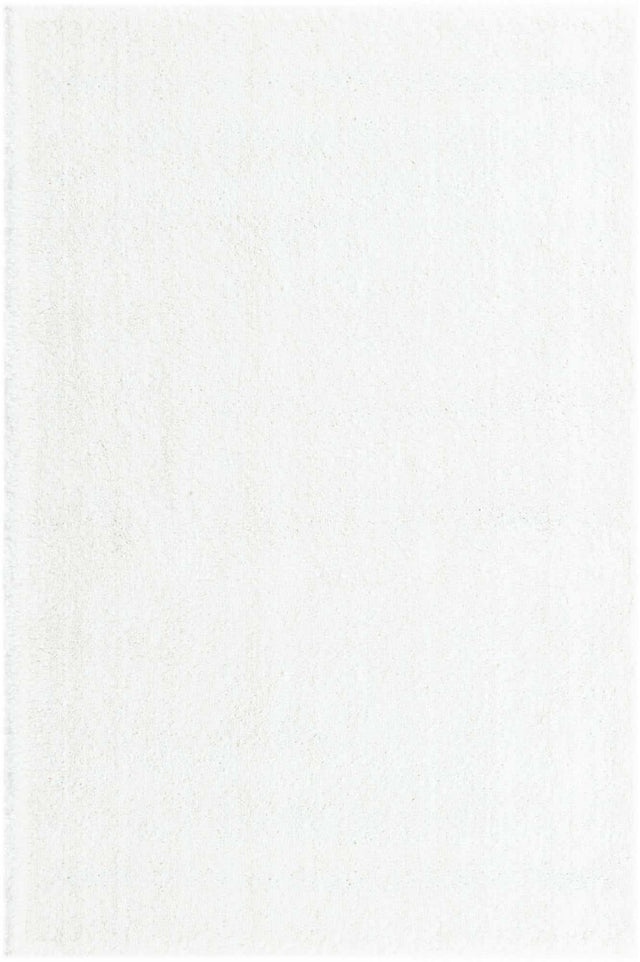 Snow White 4' 1 x 6' 1 Solo Rectangle Area Rug Thick Soft Touch Fluffy & Plush Shaggy Pile