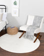 Snow White 3' 3 x 3' 3 Solo Round Area Rug Thick Soft Touch Fluffy & Plush Shaggy Pile Durable Minimalist Carpet for Classic Interior Design for Sale at Rug Engine