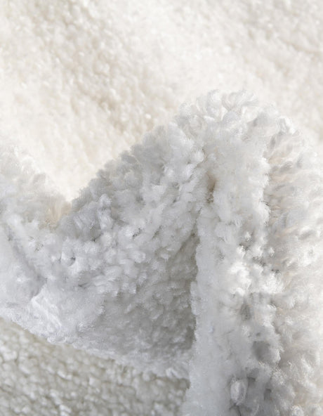 Snow White 3' 3 x 3' 3 Solo Round Area Rug Thick Soft Touch Fluffy & Plush Shaggy Pile Durable Minimalist Carpet for Classic Interior Design for Sale at Rug Engine