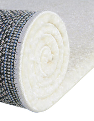 Snow White 6' 1 x 6' 1 Solo Round Area Rug Thick Soft Touch Fluffy & Plush Shaggy Pile