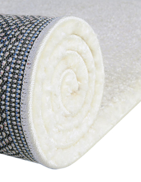 Snow White 6' 1 x 6' 1 Solo Round Area Rug Thick Soft Touch Fluffy & Plush Shaggy Pile Durable Minimalist Carpet for Classic Interior Design for Sale at Rug Engine