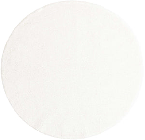 Snow White 5' 3 x 5' 3 Solo Round Area Rug Thick Soft Touch Fluffy & Plush Shaggy Pile