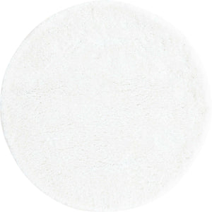 Snow White 3' 3 x 3' 3 Solo Round Area Rug Thick Soft Touch Fluffy & Plush Shaggy Pile