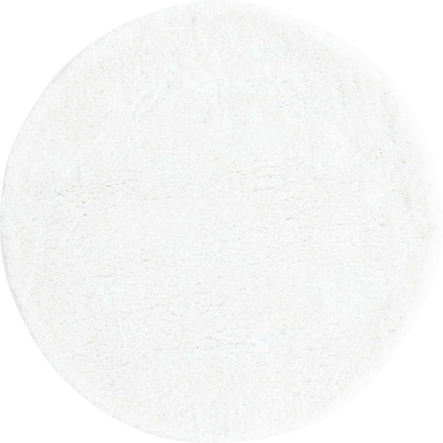 Snow White 3' 3 x 3' 3 Solo Round Area Rug Thick Soft Touch Fluffy & Plush Shaggy Pile