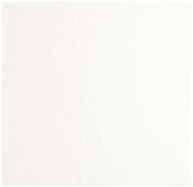 Snow White 7' 11 x 7' 11 Solo Square Area Rug Thick Soft Touch Fluffy & Plush Shaggy Pile