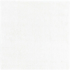 Snow White 5' 3 x 5' 3 Solo Square Area Rug Thick Soft Touch Fluffy & Plush Shaggy Pile