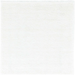 Snow White 4' x 4' Solo Square Area Rug Thick Soft Touch Fluffy & Plush Shaggy Pile