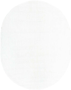Snow White 7' 11 x 10' Solo Oval Area Rug Thick Soft Touch Fluffy & Plush Shaggy Pile