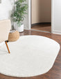 Snow White 3' 3 x 5' 3 Solo Oval Area Rug Thick Soft Touch Fluffy & Plush Shaggy Pile Durable Minimalist Carpet for Classic Interior Design for Sale at Rug Engine
