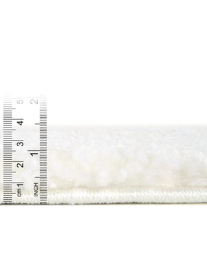 Snow White 7' 11 x 10' Solo Oval Area Rug Thick Soft Touch Fluffy & Plush Shaggy Pile