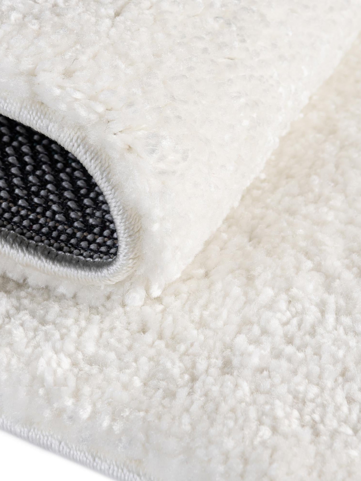 Snow White 5' x 5' Solo Octagon Area Rug Thick Soft Touch Fluffy & Plush Shaggy Pile