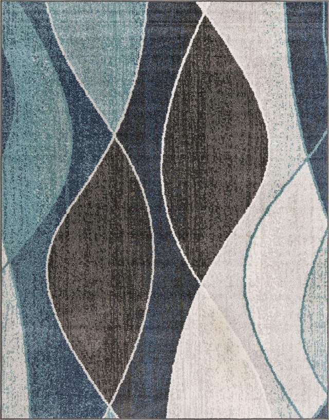 Blue Gray 7' 10 x 10' Autumn Rectangle Area Rug 100% Polypropylene Durable Jute Backing Living Dining Room Bedroom Office Modern Decor Carpet for Sale at Rug Engine