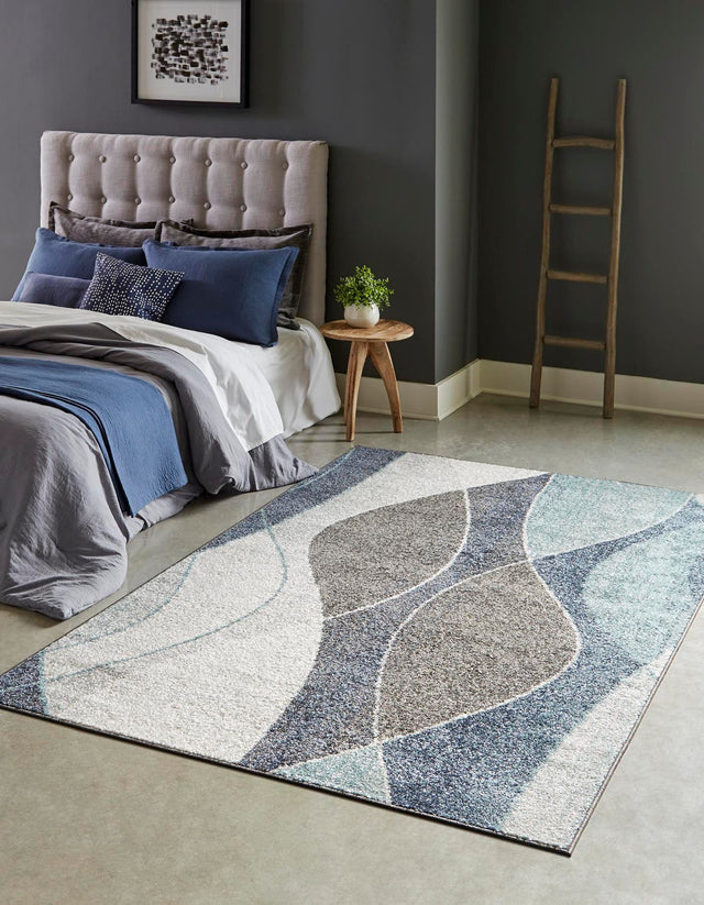 Blue Gray 2' x 3' 1 Autumn Rectangle Area Rug 100% Polypropylene Durable Jute Backing Living Dining Room Bedroom Office Modern Decor Carpet for Sale at Rug Engine