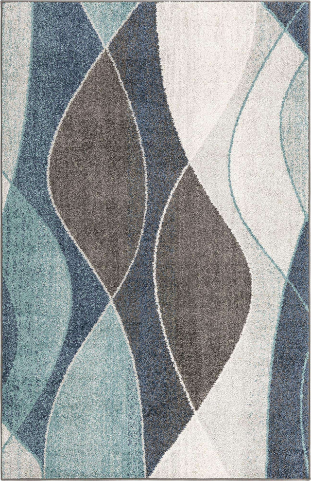 Blue Gray 5' 3 x 8' Autumn Rectangle Area Rug 100% Polypropylene Durable Jute Backing Living Dining Room Bedroom Office Modern Decor Carpet for Sale at Rug Engine