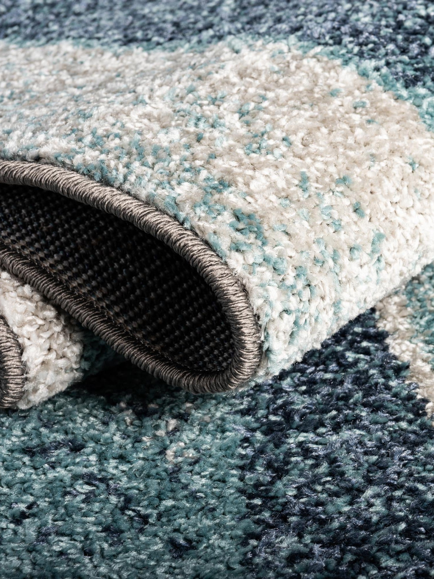 Blue Gray 7' 10 x 7' 10 Autumn Round Area Rug 100% Polypropylene Durable Jute Backing Living Dining Room Bedroom Office Modern Decor Carpet for Sale at Rug Engine