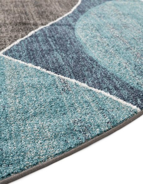 Blue Gray 7' 10 x 7' 10 Autumn Round Area Rug 100% Polypropylene Durable Jute Backing Living Dining Room Bedroom Office Modern Decor Carpet for Sale at Rug Engine