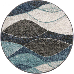 Blue Gray 3' 1 x 3' 1 Autumn Round Area Rug 100% Polypropylene Durable Jute Backing Living Dining Room Bedroom Office Modern Decor Carpet for Sale at Rug Engine