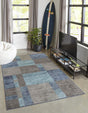 Blue Gray 3' 1 x 5' 3 Autumn Rectangle Area Rug 100% Polypropylene Durable Jute Backing Living Dining Room Bedroom Office Modern Decor Carpet for Sale at Rug Engine