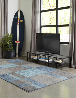 Blue Gray 9' x 12' Autumn Rectangle Area Rug 100% Polypropylene Durable Jute Backing Living Dining Room Bedroom Office Modern Decor Carpet for Sale at Rug Engine