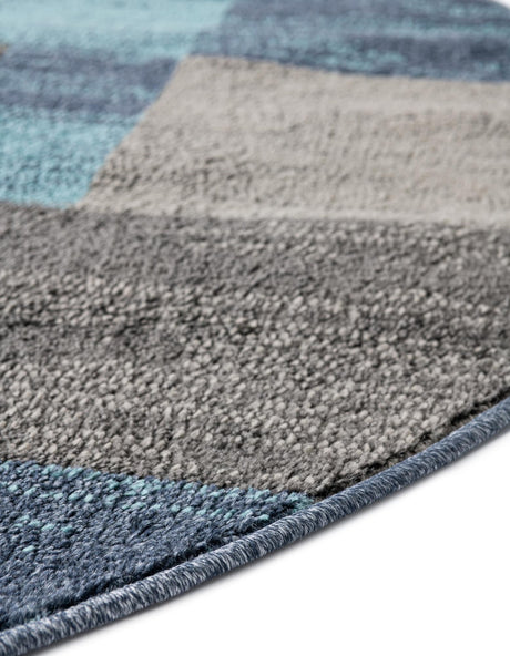 Blue Gray 5' 3 x 5' 3 Autumn Round Area Rug 100% Polypropylene Durable Jute Backing Living Dining Room Bedroom Office Modern Decor Carpet for Sale at Rug Engine