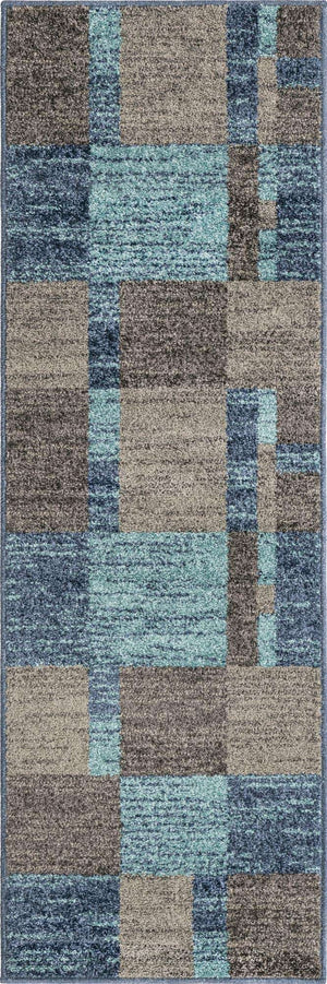 Blue Gray 2' x 6' 1 Autumn Runner Area Rug 100% Polypropylene Durable Jute Backing Living Dining Room Bedroom Office Modern Decor Carpet for Sale at Rug Engine