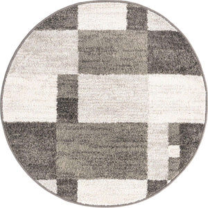 Gray 3' 1 x 3' 1 Autumn Round Area Rug 100% Polypropylene Durable Jute Backing Living Dining Room Bedroom Office Modern Decor Carpet for Sale at Rug Engine