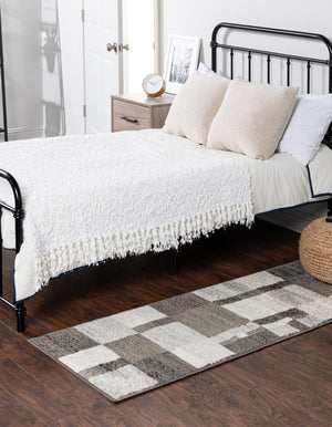 Gray 2' 7 x 12' Autumn Runner Area Rug 100% Polypropylene Durable Jute Backing Living Dining Room Bedroom Office Modern Decor Carpet for Sale at Rug Engine