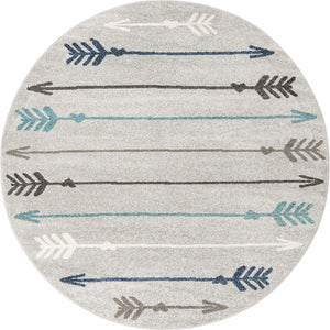 Light Gray 7' 10 x 7' 10 Autumn Round Area Rug 100% Polypropylene Durable Jute Backing Living Dining Room Bedroom Office Modern Decor Carpet for Sale at Rug Engine