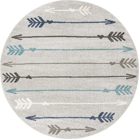 Light Gray 7' 10 x 7' 10 Autumn Round Area Rug 100% Polypropylene Durable Jute Backing Living Dining Room Bedroom Office Modern Decor Carpet for Sale at Rug Engine