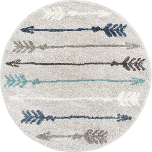 Light Gray 3' 1 x 3' 1 Autumn Round Area Rug 100% Polypropylene Durable Jute Backing Living Dining Room Bedroom Office Modern Decor Carpet for Sale at Rug Engine