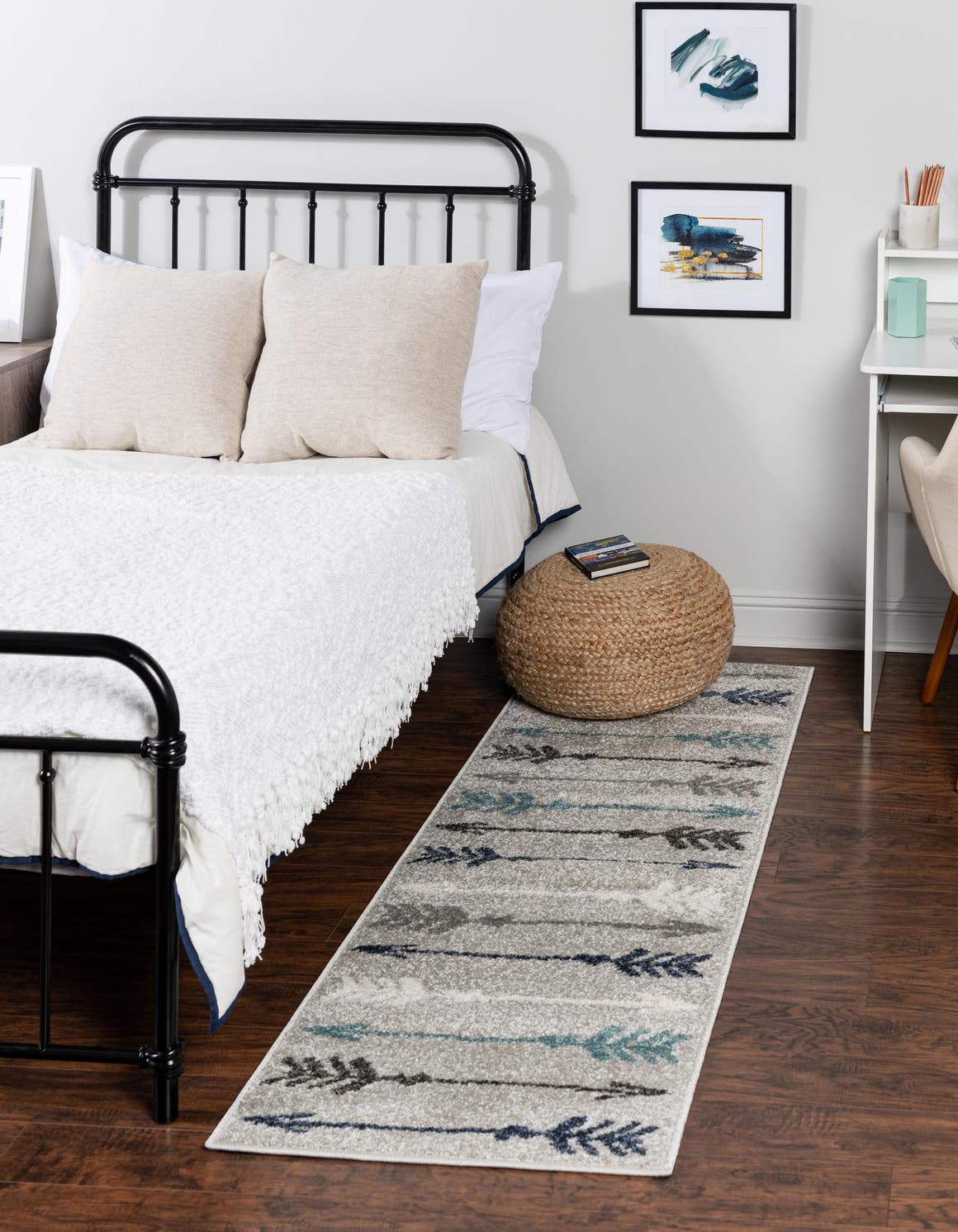 Light Gray 2' x 6' 1 Autumn Runner Area Rug 100% Polypropylene Durable Jute Backing Living Dining Room Bedroom Office Modern Decor Carpet for Sale at Rug Engine