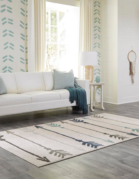 Ivory 5' 3 x 8' Autumn Rectangle Area Rug 100% Polypropylene Durable Jute Backing Living Dining Room Bedroom Office Modern Decor Carpet for Sale at Rug Engine