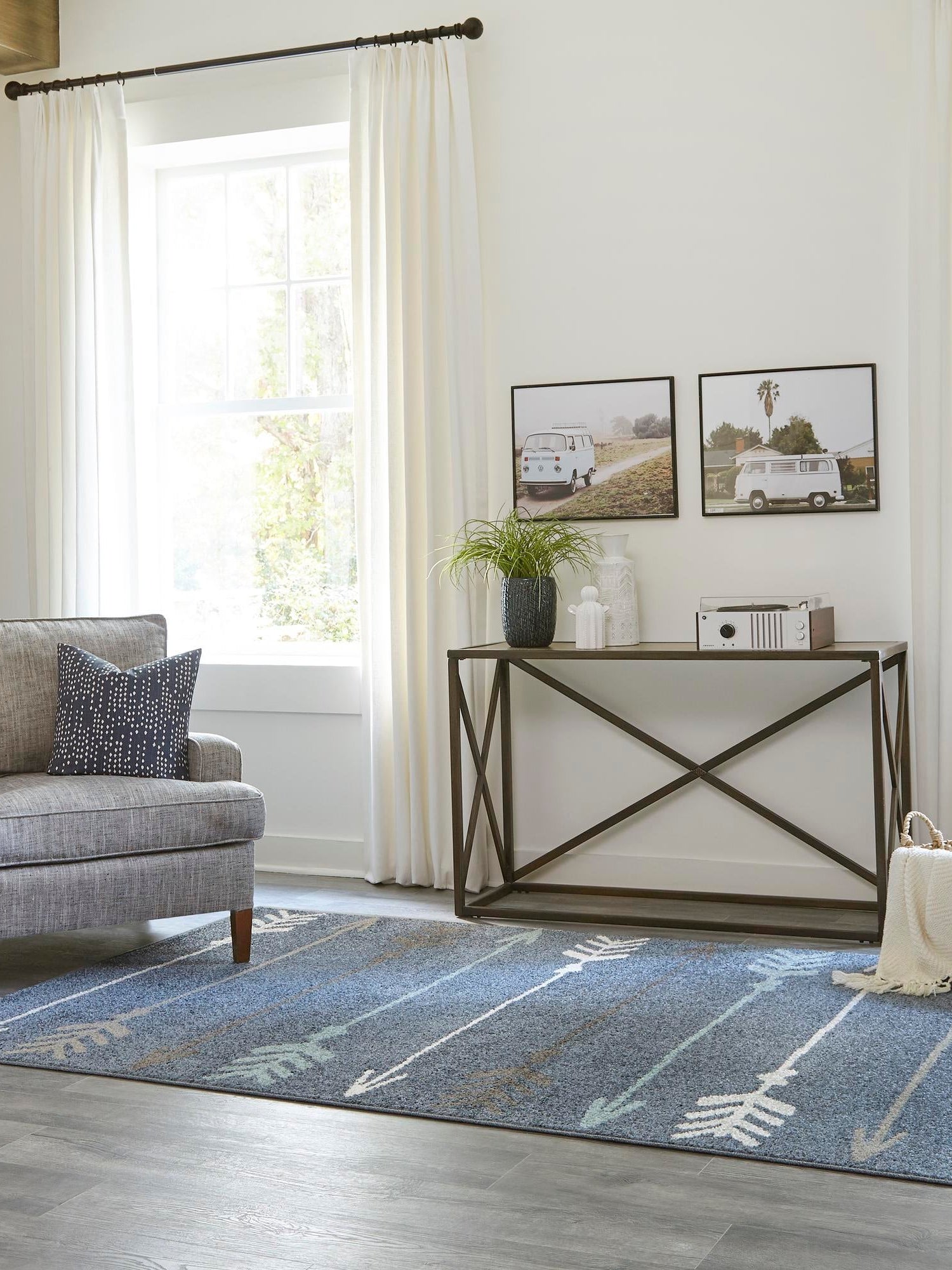 Navy Blue 5' 3 x 8' Autumn Rectangle Area Rug 100% Polypropylene Durable Jute Backing Living Dining Room Bedroom Office Modern Decor Carpet for Sale at Rug Engine