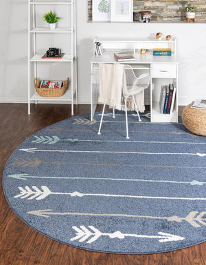 Navy Blue 3' 1 x 3' 1 Autumn Round Area Rug 100% Polypropylene Durable Jute Backing Living Dining Room Bedroom Office Modern Decor Carpet for Sale at Rug Engine