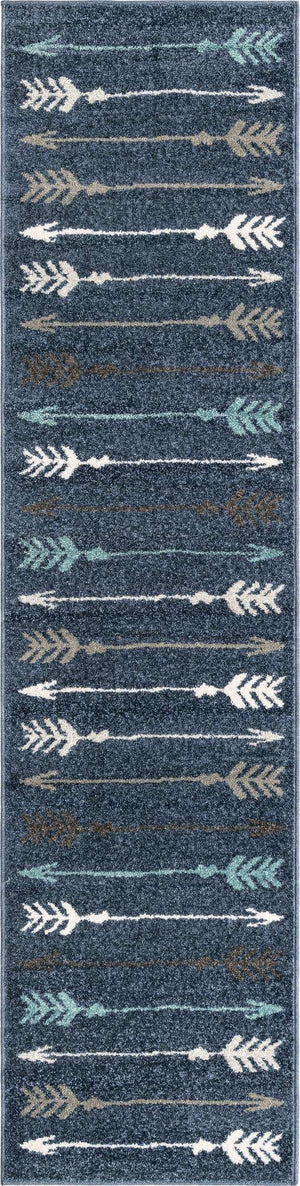 Navy Blue 2' 7 x 10' Autumn Runner Area Rug 100% Polypropylene Durable Jute Backing Living Dining Room Bedroom Office Modern Decor Carpet for Sale at Rug Engine