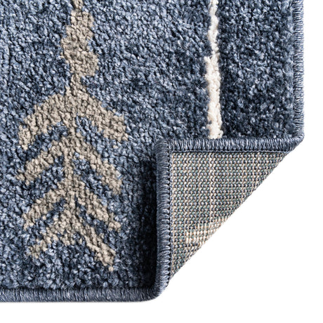 Navy Blue 2' 7 x 10' Autumn Runner Area Rug 100% Polypropylene Durable Jute Backing Living Dining Room Bedroom Office Modern Decor Carpet for Sale at Rug Engine