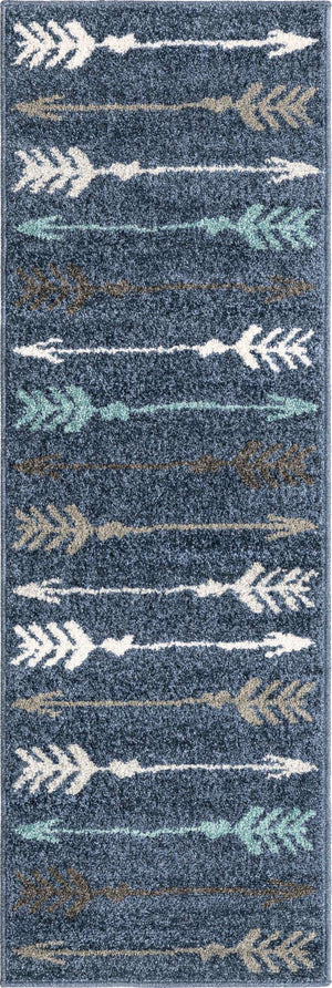 Navy Blue 2' x 6' 1 Autumn Runner Area Rug 100% Polypropylene Durable Jute Backing Living Dining Room Bedroom Office Modern Decor Carpet for Sale at Rug Engine