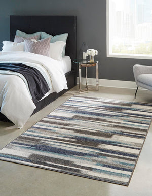Blue Gray 5' 3 x 8' Autumn Rectangle Area Rug 100% Polypropylene Durable Jute Backing Living Dining Room Bedroom Office Modern Decor Carpet for Sale at Rug Engine