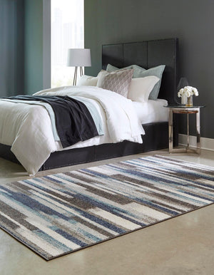 Blue Gray 7' 10 x 10' Autumn Rectangle Area Rug 100% Polypropylene Durable Jute Backing Living Dining Room Bedroom Office Modern Decor Carpet for Sale at Rug Engine