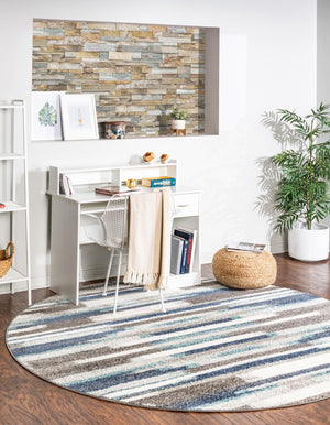 Blue Gray 7' 10 x 7' 10 Autumn Round Area Rug 100% Polypropylene Durable Jute Backing Living Dining Room Bedroom Office Modern Decor Carpet for Sale at Rug Engine
