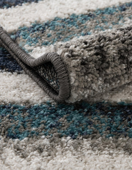 Blue Gray 7' 10 x 7' 10 Autumn Round Area Rug 100% Polypropylene Durable Jute Backing Living Dining Room Bedroom Office Modern Decor Carpet for Sale at Rug Engine