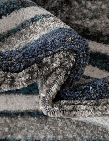 Blue Gray 3' 1 x 3' 1 Autumn Round Area Rug 100% Polypropylene Durable Jute Backing Living Dining Room Bedroom Office Modern Decor Carpet for Sale at Rug Engine