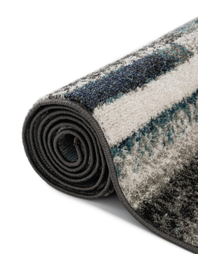 Blue Gray 7' 10 x 7' 10 Autumn Round Area Rug 100% Polypropylene Durable Jute Backing Living Dining Room Bedroom Office Modern Decor Carpet for Sale at Rug Engine