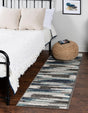 Blue Gray 2' 7 x 10' Autumn Runner Area Rug 100% Polypropylene Durable Jute Backing Living Dining Room Bedroom Office Modern Decor Carpet for Sale at Rug Engine