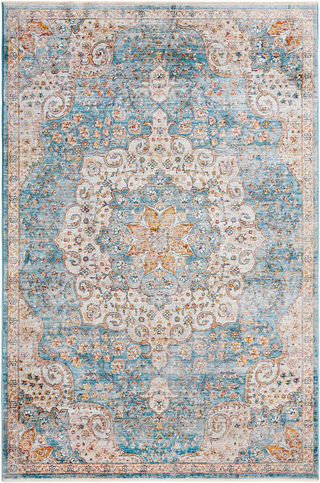 Blue 6' x 9' 2 Newport Rectangle Area Rug 100% Polypropylene Traditional Distressed Classic Contemporary Carpet for Home Decor for Sale at Rug Engine