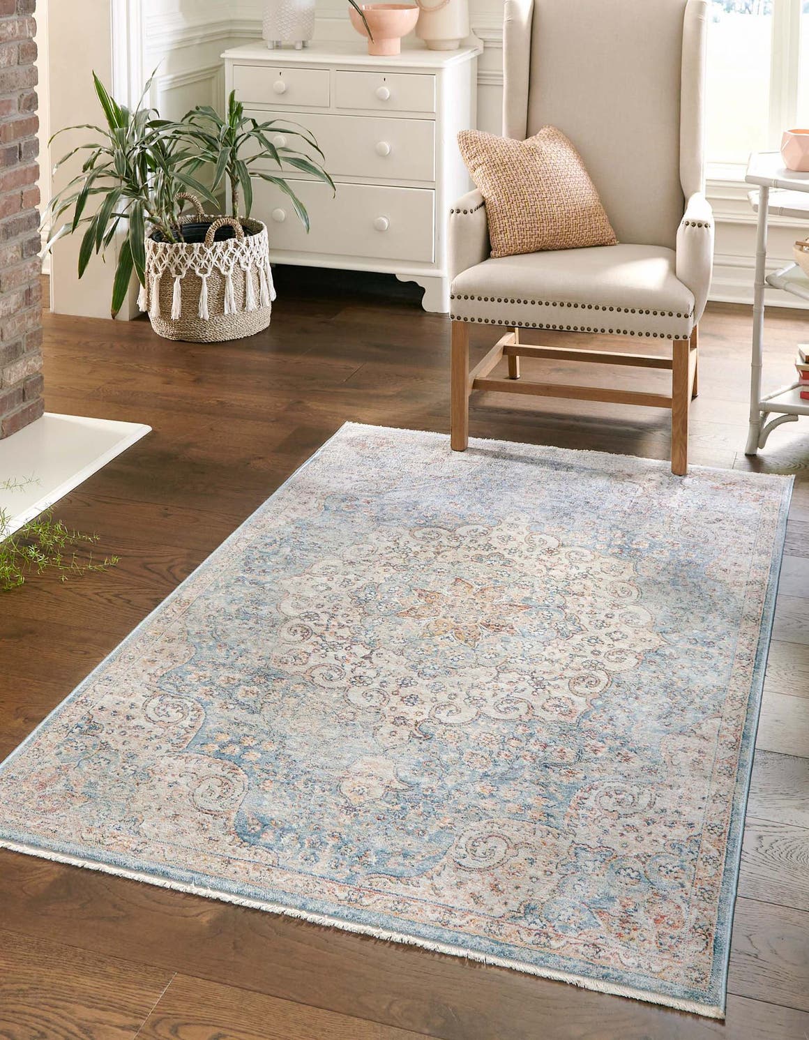 Blue 10' x 13' 1 Newport Rectangle Area Rug 100% Polypropylene Traditional Distressed Classic Contemporary Carpet for Home Decor for Sale at Rug Engine