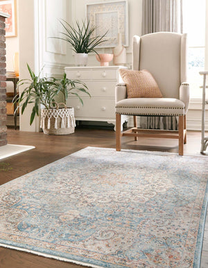 Blue 2' x 3' 1 Newport Rectangle Area Rug 100% Polypropylene Traditional Distressed Classic Contemporary Carpet for Home Decor for Sale at Rug Engine